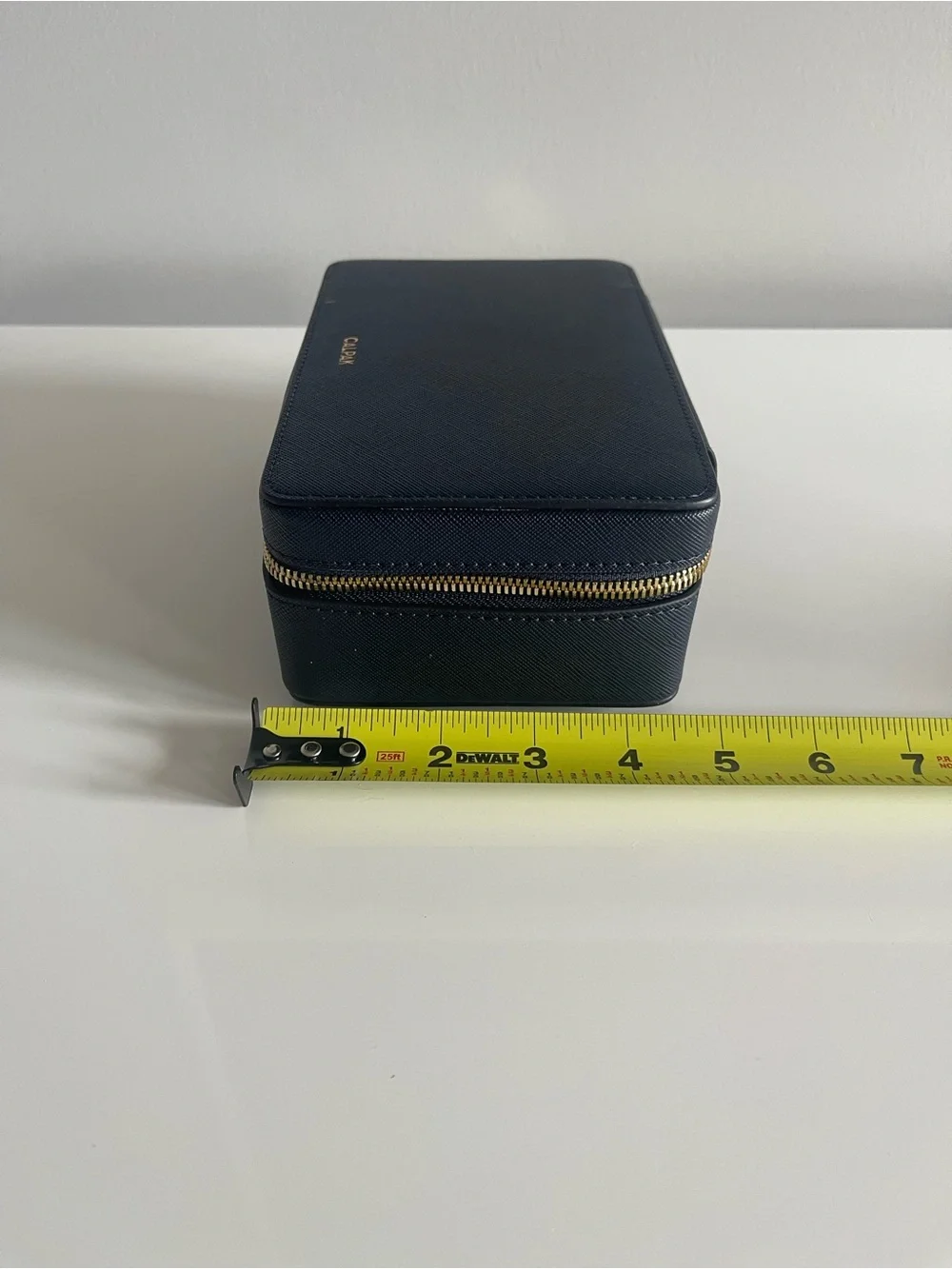 Calpak Navy and Gold Travel Jewelry Case